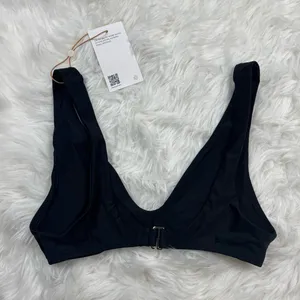 Quince Italian Plunge Bikini Top Black Size Small thumbnail 5