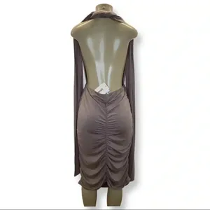 DBLJU Size XL by Jiniy Scrunch Dress With Attached Neck Tie. New With Tags. thumbnail 3