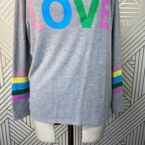 Chaser Love‎ Knit Sweatshirt in Heather Gray thumbnail 4