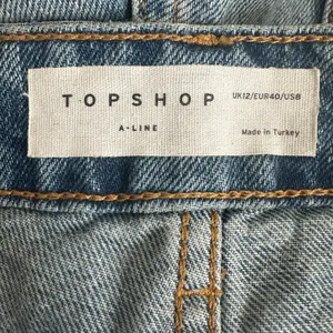 Topshop Cutoff Jean Shorts Medium‎ Wash Denim Raw Hem High Rise Western Size 8 thumbnail 4