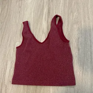 Bke Red Sleeveless Knit Top thumbnail 1
