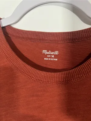 Madewell Vintage Slub Tee in Dark Orange Size Medium 100% Cotton thumbnail 3