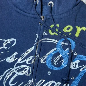 Aeropostale Womens Size Medium Zipped Hoodie Jacket Navy Blue Graphic Sweatshirt thumbnail 11