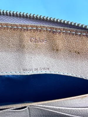 Chloé Eclipse Zip Around Continental Wallet Vintage Tan Leather Gold Hardware thumbnail 9