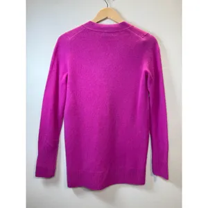 C by Bloomingdale's Cashmere Cardigan Women XS Pink V-Neck 2-Ply Soft Knit thumbnail 3