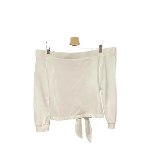 By the Way. Off the Shoulder Tie Front Sweatshirt‎ in White Size Small thumbnail 7