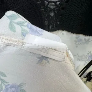 Zara Crochet Satin Maxi Slip Dress Black Cream‎ Lavender Floral Boho Festival S thumbnail 14