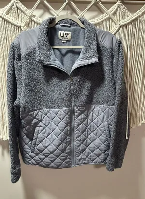 LIV Quilted Teddy Jacket in Gray Size XL thumbnail 1
