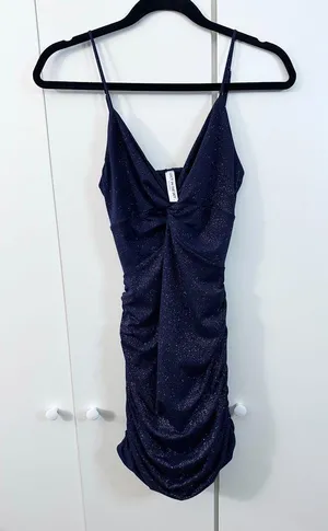 Lucy in the Sky Talia Front Twist Mini Dress - Navy - S thumbnail 5