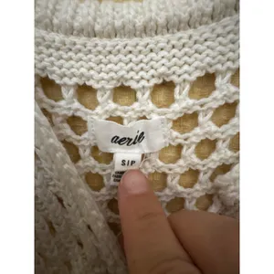 Aerie White Crochet Mini Dress V-Neck Spaghetti Strap Boho Beach Coverup Small thumbnail 3