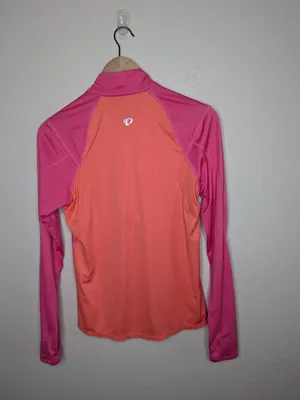Pearl Izumi Womens Pink Orange Long Sleeve Quarter-Zip Cycling Top Size M thumbnail 7