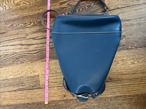 Dooney & Bourke Navy Leather Alto Pyramid Sling Backpack With Coin Purse Set thumbnail 9