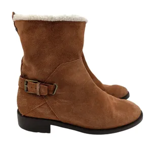 Cole‎ Haan Quiana Waterproof Suede Boots Brown Faux Shearling Lined Womens 8.5B thumbnail 1