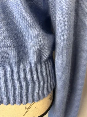 Anthropologie Mare Mare Cinched crew neck sweater with loop knit detail blue M thumbnail 4