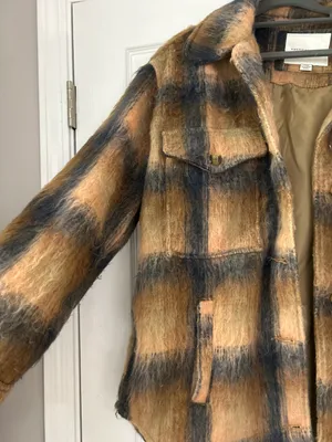 American Eagle Brushed Plaid Shacket thumbnail 2