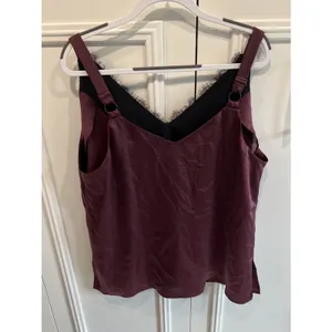 Universal Standard‎ Burgundy Satin Lace Trim Cami Top Lingerie Romantic thumbnail 4