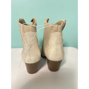 Indigo Ankle Boots 6.5M Iralannie Pointed Toe Cowboy Boot 2tone‎ Tan Gold S112 thumbnail 3