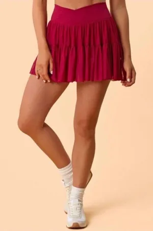 NWT! Blogilates Target X Popflex Viral Taylor Swift Ballerina Skort Burgundy Size Large thumbnail 1