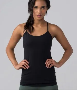 LULULEMON Power Pose Tank Top with Shelf Bra Black A/B Cup Luon Size 4 EUC thumbnail 3