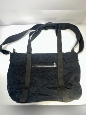 Kipling Asseni Medium Nylon Tote Bag Black Crossbody Shoulder Bag Monkey Charm thumbnail 5