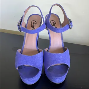 Candie’s Y2K Purple Suede Platform Sandals with Ankle Strap thumbnail 5