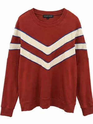 Antonio Melani rust chevron stripe oversized sweatshirt size L thumbnail 1