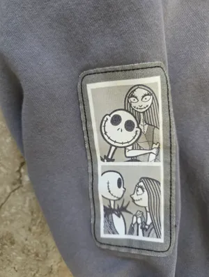 Disney The Nightmare Before Christmas XL Multi Patch Full Zip Hoodie Sweatshirt thumbnail 7