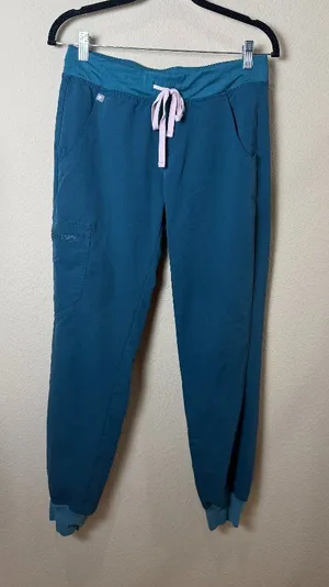 FIGS Zamora Jogger Scrub Scrubs Pants Teal Size Small thumbnail 1