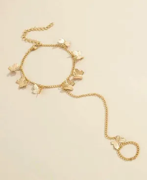 Boutique Gold Butterfly Ring Bracelet thumbnail 2