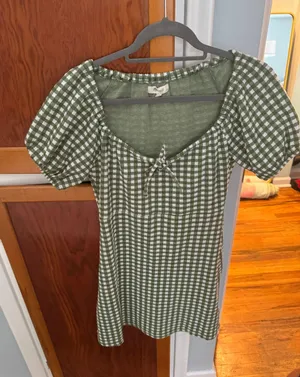 Madewell Jacquard Puff Sleeve Mini Dress in Gingham thumbnail 4