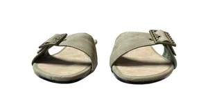 Eve Buckle Sandal Slides Low Heel Khaki Color Size 11 thumbnail 9