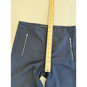 Zara Dress Pants Women XS Navy Work Office Career Cotton Stretch Travel Business thumbnail 6