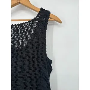 Lucky Brand Crochet Baja Tunic Tank Dress Size Large Tassel Boho Grunge Festival thumbnail 6