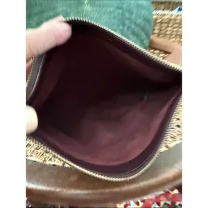 Cuyana Oxblood Leather Top Zip Classic Accessories Pouch Clutch Bag thumbnail 7