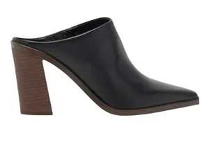 Vince Camuto 𖤐 Weeren Heel Mule Boot Bootie 𖤐 Black Leather 𖤐 8.5M 𖤐 Worn Once thumbnail 1