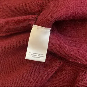 Ann Taylor Wool Blend‎ Short Sleeve Peplum Sweater Small Burgundy Maroon thumbnail 6