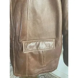 Vintage Women's Wilson's‎ Leather Jacket Coat XL Brown Corduroy Cuffs Excellent! thumbnail 3