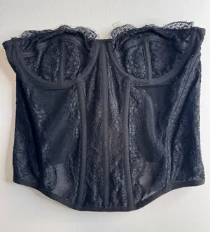 Black Lace Bustier Corset Top - Women Intimates thumbnail 1