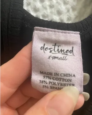 Destined crop black ribbed tank thumbnail 2