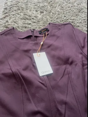 NWT Quince Classic‎ Purple Ultra-Stretch Ponte Short Sleeve Midi Dress Sz S thumbnail 4