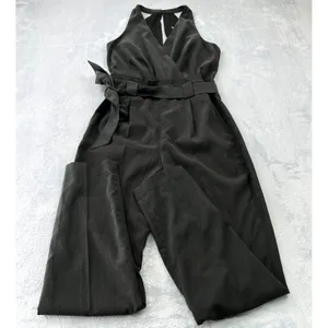 Express Sleeveless Jumpsuit Back Zip Black Size Zero Belted Casual‎ Classic 90's thumbnail 4