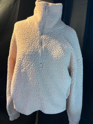 Champion C9 Womens Peach Pink Sherpa Fleece Quarter Zip Pullover Sweater Small‎ thumbnail 1