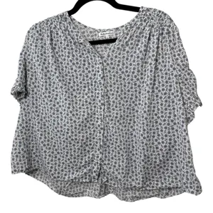 Reformation Adeline Byron Floral Paisley Short Sleeve Blouse Size Large - READ thumbnail 6