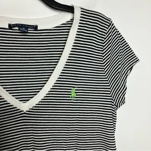 Ralph Lauren striped v-neck tee size medium‎ thumbnail 2
