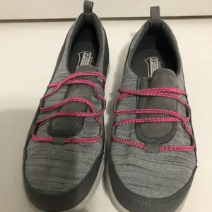 Skechers Gray pink‎ slip on Sneakers Go Steps women’s size 8.5 Go Go Mat walking thumbnail 2