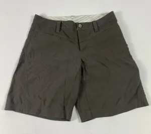 Athleta Shorts Womens 30 Brown Bermuda Utility Nylon Spandex Pockets Zip Closure thumbnail 1