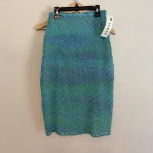 Ninety 2 Pc Skirt Set Medium Teal Blue Textured Sheer Sleeveless Y2K NWT thumbnail 6