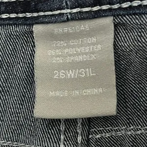 Vanity‎ Curvy Bootcut Jeans Dark Wash Contrast Stitch 26W 31L Blue Denim thumbnail 9