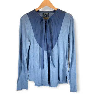 Lucky Brand | M | Linen Peasant Boho Pintuck Hidden Button Up Top Blouse Shirt thumbnail 4