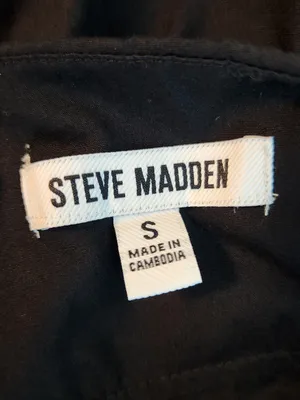 Steve Madden Black Cotton Mini Dress Size Small Wedding Guest Dress thumbnail 9
